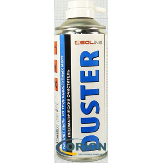 Очиститель-спрей DUSTER сжатый воздух для продувки пыли огнеопасен 400мл Solins