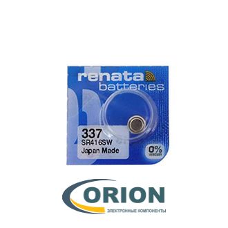 Батарейка 337 (SR416SW) 1.55V Renata 1.6х4.8мм