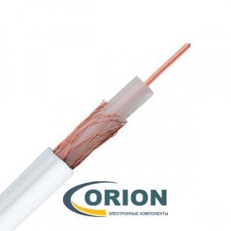 Провод телевизионный RG6U + Cu 75ом REXANT (медный, белый)