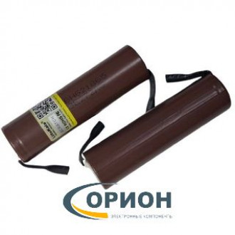 Аккумулятор 3000mAh 3.7V ICR18650 HG2 (ток разряда 20А) пластинчатые выводы