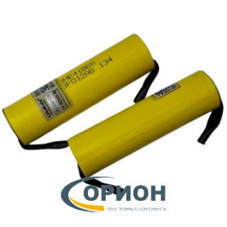 Аккумулятор 2500mAh 3.7V ICR18650 HE4 (ток разряда 20А) пластинчатые выводы