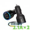 Автомобильный адаптер  5V 2100mA с 2 USB разъемами BELKIN F8J109 черный