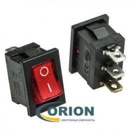 Переключатель, выключатель KCD1-101N-C3-R/3P = KCD1-301(A)-C-R/2P ON-OFF 250V 6A 3 pin (красный)