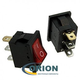 Переключатель, выключатель KCD1-301(A)-C-R/2P = KCD1-101N-C3 R/3P ON-OFF 250V 6A 3 pin (красный)