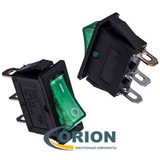 Переключатель, выключатель KCD3-101N-C3-G/3P ON-OFF 250V 15A 3 pin (зеленый)
