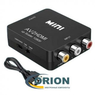 Переходник Видеоконвертер вход RCA Video + Audio L/R - выход HDMI (с USB кабелем)