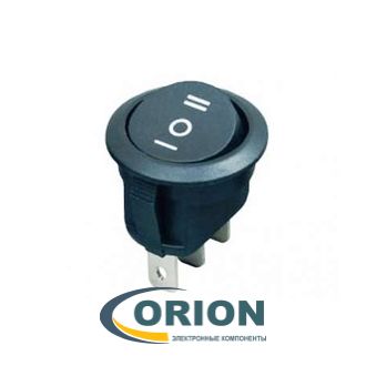 Переключатель, выключатель RWB-220 = RS-103-8C ON-OFF-ON  250V 6A 3 pin (черный)