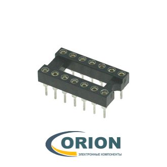 Панель для микросхемы SCSM-14 DIP шаг 2.54мм цанговая узкая 14 контактов