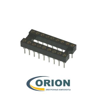 Панель для микросхемы SCSM-18 DIP шаг 2.54мм цанговая узкая 18 контактов