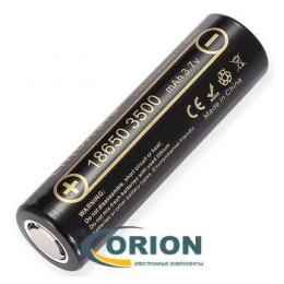 Аккумулятор 3500mAh 3.7V LI18650 Lii-35A (ток разряда 10А) плоский плюс