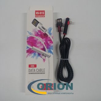 Шнур Lightning для iPhone угловой 1.2м 2A быстрая зарядка XC-015 black