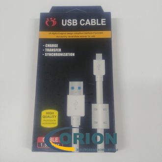 Шнур USB A штекер - USB micro-B(5P) штекер 1.5м (v2.0) K-102 (ферритовый фильтр)
