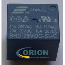 Реле SRD (T73)  5VDC-SL-C 5VDC 10A 1C = HF3FF/005-1Z SONGLE