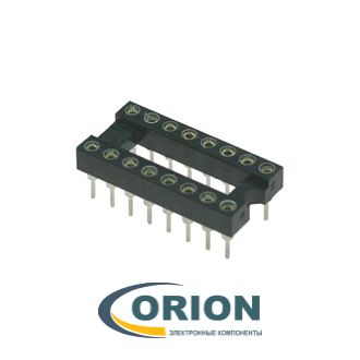Панель для микросхемы SCSM-16 DIP шаг 2.54мм цанговая узкая 16 контактов