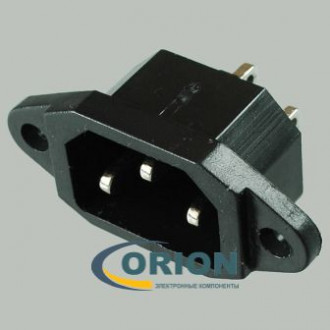 Вилка сетевая C14 на корпус 250В 10А AC-016 (AC-04) с ушами