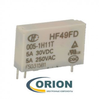 Реле HF49FD 005-1H11  5VDC 5A 1C HONGFA
