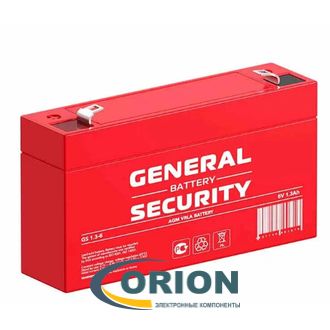 Аккумулятор  6V  1.3Ah GS1.3-6 GENERAL SECURITY