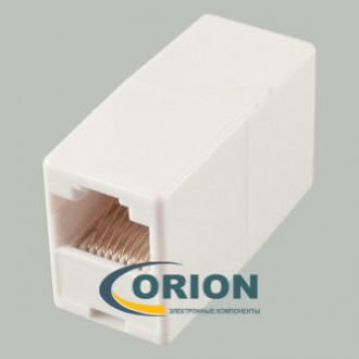 Переходник Адаптер проходной RJ-45 (8P8C), UTP, CAT 5e, белый