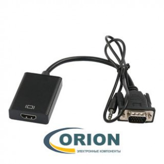 Переходник Видеоконвертер вход VGA + Audio L/R - выход HDMI (с USB питанием) met