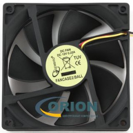 Вентилятор  90х90х25mm DC 12V 0.22A (качения) GEMBIRD FANCASE2/BALL с гибким отводом 300мм, с разъемом HU-03