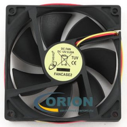 Вентилятор  90х90х25mm DC 12V 0.22A (скольжения) GEMBIRD FANCASE2 с гибким отводом 270мм 3 pin