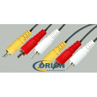 Шнур 3 х RCA штекер - 3 х RCA штекер 1.5м OD2,6ммх7,8мм Premier