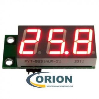 Цифровой вольтметр постоянного тока 0...99,9в ультра яркий красный [SVH0001UR-100] 3 провода