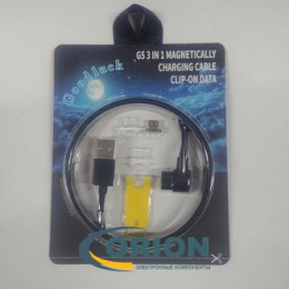 Шнур USB A штекер - USB micro-B(5P) штекер угловой 1.0м (v2.0) 2.4A быстрая зарядка магнитный G6 V8