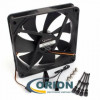 Вентилятор 140х140х25mm DC 12V 0.13A (гидродинамический) GEMBIRD S14025H-3P4M с гибким отводом 400мм 3 pin/4 p