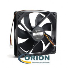 Вентилятор 120х120x25mm DC 12V 0.28A (гидродинамический) GEMBIRD D12025HM-3 с гибким отводом 300мм 3 pin