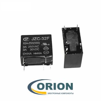 Реле HF32F/024-ZS3 24VDC 3A 1C HONGFA