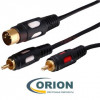 Шнур DIN 5 pin штекер - 2 х RCA штекер 1.5м Gold Rexant