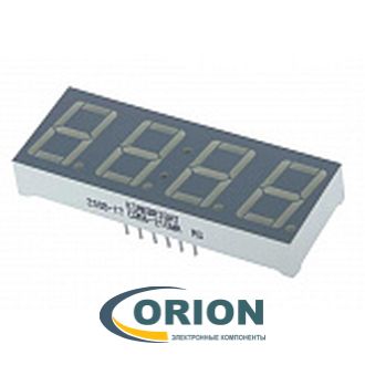Индикатор цифровой 0.4" (10.2мм) четырехразрядный часы E1-4039CHG1 (Green) ОК = ULD-3461AG