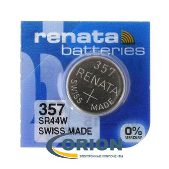 Батарейка 357 (SR44) 1.55V Renata 5.4х11.6мм (G13)