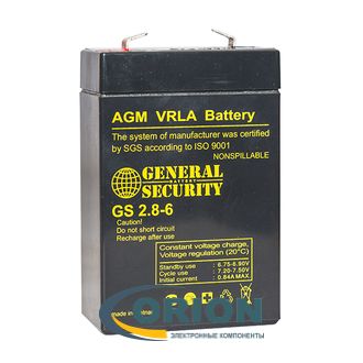 Аккумулятор  6V  2.8Ah GS2.8-6 GENERAL SECURITY (Vietnam)
