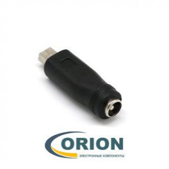 Переходник для блока питания 5.5х2.1мм гнездо - USB mini-B(5P) штекер