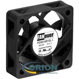 Вентилятор  50х50х15mm DC 12V 0.16A (скольжения) FANOVER FD5015S12H2 с гибким отводом 300мм 2pin