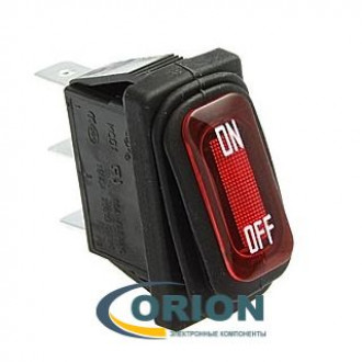 Переключатель, выключатель SB068-12V IP65 ON-OFF 10.5x28.5mm 12V 16A (красный)