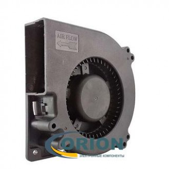 Вентилятор турбинный 120х120x30mm DC 12V 0.30A (скольжения) с гибким отводом, с разъемом HK-02