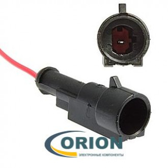 DJ7011-1.5-11 влагозащищенный с проводами 18AWG 200мм 1 pin вилка
