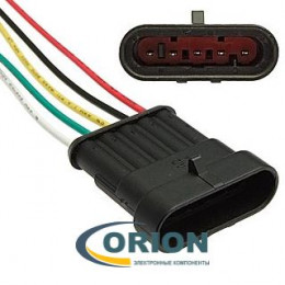 DJ7051-1.5-11 влагозащищенный с проводами 18AWG 200мм 5 pin вилка