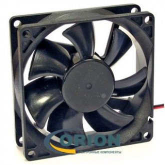 Вентилятор  80х80х25mm DC 12V 0.18A (скольжения) TIDAR RQD8025HS с гибким отводом 250мм 2 pin