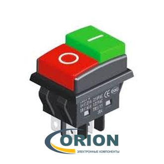 Кнопочный переключатель JD03-A4 ON-OFF 250V 16A 4pin (красно-зеленый)