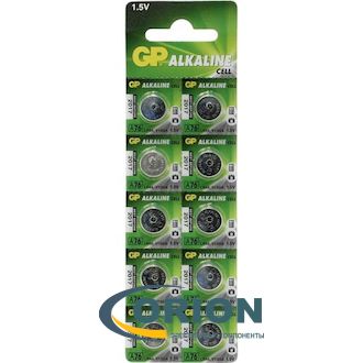 Батарейка AG13 (G13, LR44, LR1154, 357A, A76) 1.5V GP 11.6х5.4мм