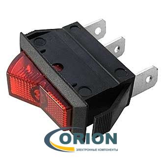 Переключатель, выключатель ASW-09D ON-OFF 12V 20A (красный) с подсветкой
