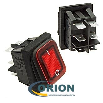 Переключатель, выключатель SB091-12V IP65 ON-ON 22x30mm 12V 15A (красный)