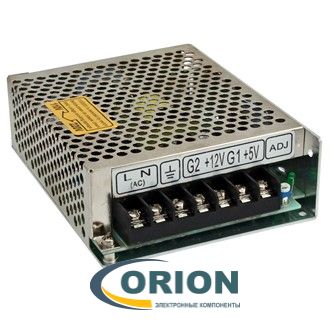 AC/DC преобразователь     5V4A&12V/1.7A 40W IP20 SKS-40 +5V, +12V