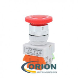 Кнопочный переключатель LAY7(PBCY090)LAY37=Y090-11ZS 660V 10A d=22 (красная "Аварийная остановка") REXANT
