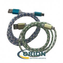 Шнур USB A штекер - USB micro-B(5P) штекер 1.0м (v2.0) с подсветкой шнура SL0104
