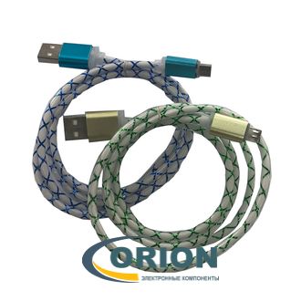 Шнур USB A штекер - USB micro-B(5P) штекер 1.0м (v2.0) с подсветкой шнура SL0104
